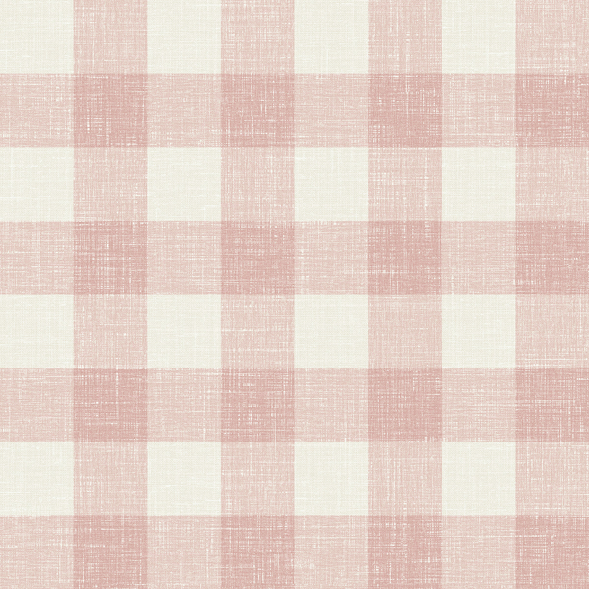 Seabrook Designs French Country Bebe Gingham Plaid Country Pink Matte Sidewall - FC62301