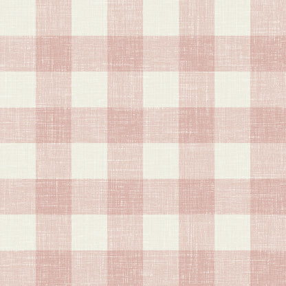 Seabrook Designs French Country Bebe Gingham Plaid Country Pink Matte  - FC62301