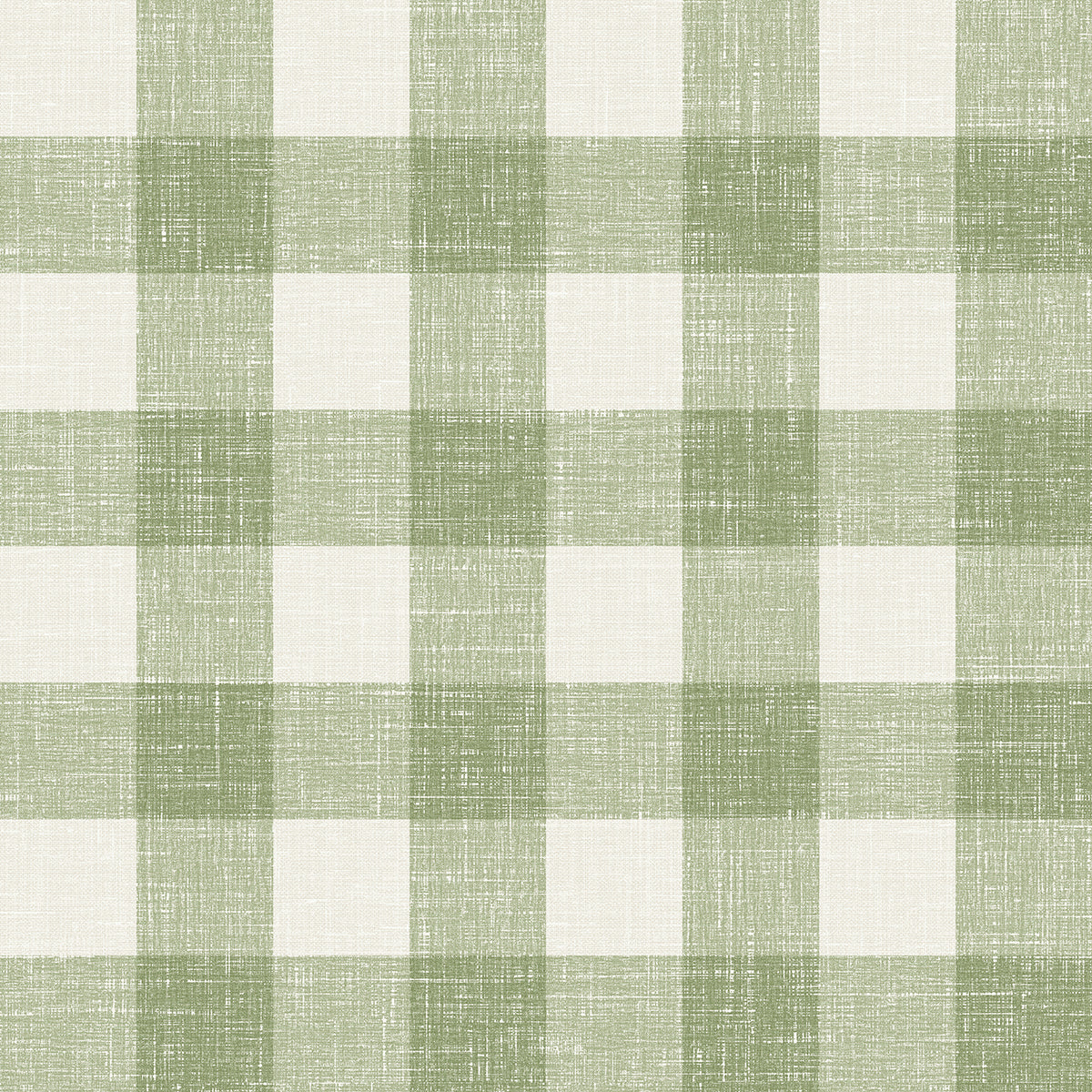 Seabrook Designs French Country Bebe Gingham Plaid Country Green Matte Sidewall - FC62304