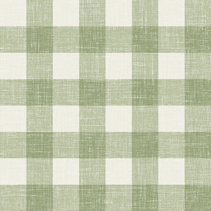 Seabrook Designs French Country Bebe Gingham Plaid Country Green Matte  - FC62304