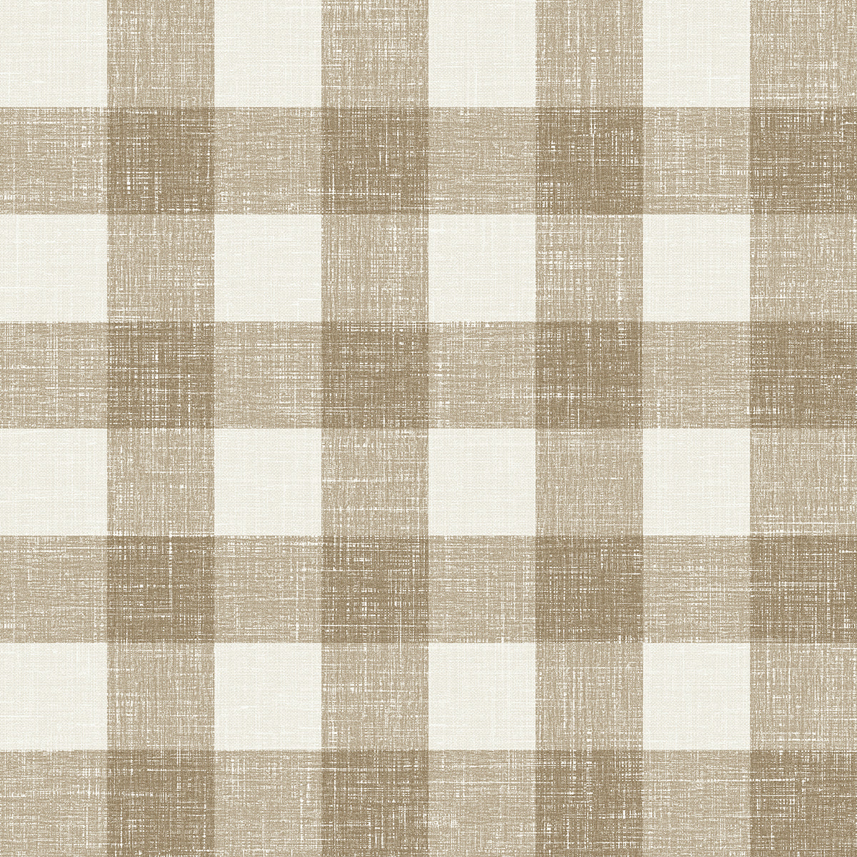 Seabrook Designs French Country Bebe Gingham Plaid Country Brown Matte Sidewall - FC62306