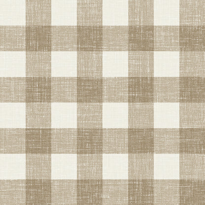 Seabrook Designs French Country Bebe Gingham Plaid Country Brown Matte  - FC62306