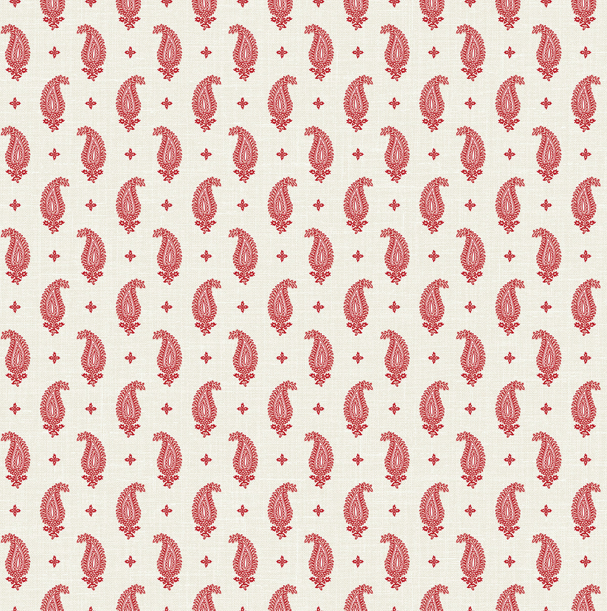 Seabrook Designs French Country Maia Paisley Botanical Country Red Matte Sidewall - FC62401