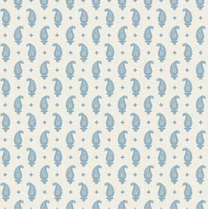Seabrook Designs French Country Maia Paisley Botanical Country Blue Matte  - FC62402