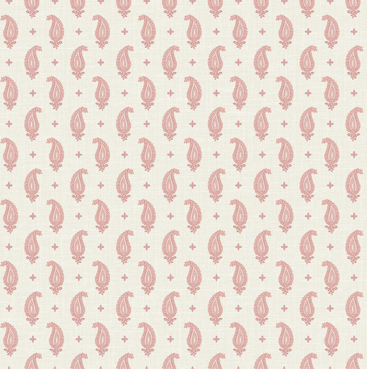 Seabrook Designs French Country Maia Paisley Botanical Country Pink Matte Sidewall - FC62411