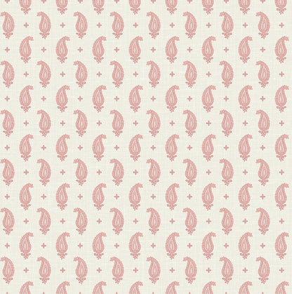 Seabrook Designs French Country Maia Paisley Botanical Country Pink Matte  - FC62411