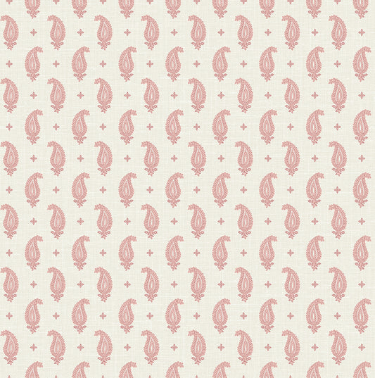 Seabrook Designs French Country Maia Paisley Botanical Country Pink Matte Sidewall - FC62411