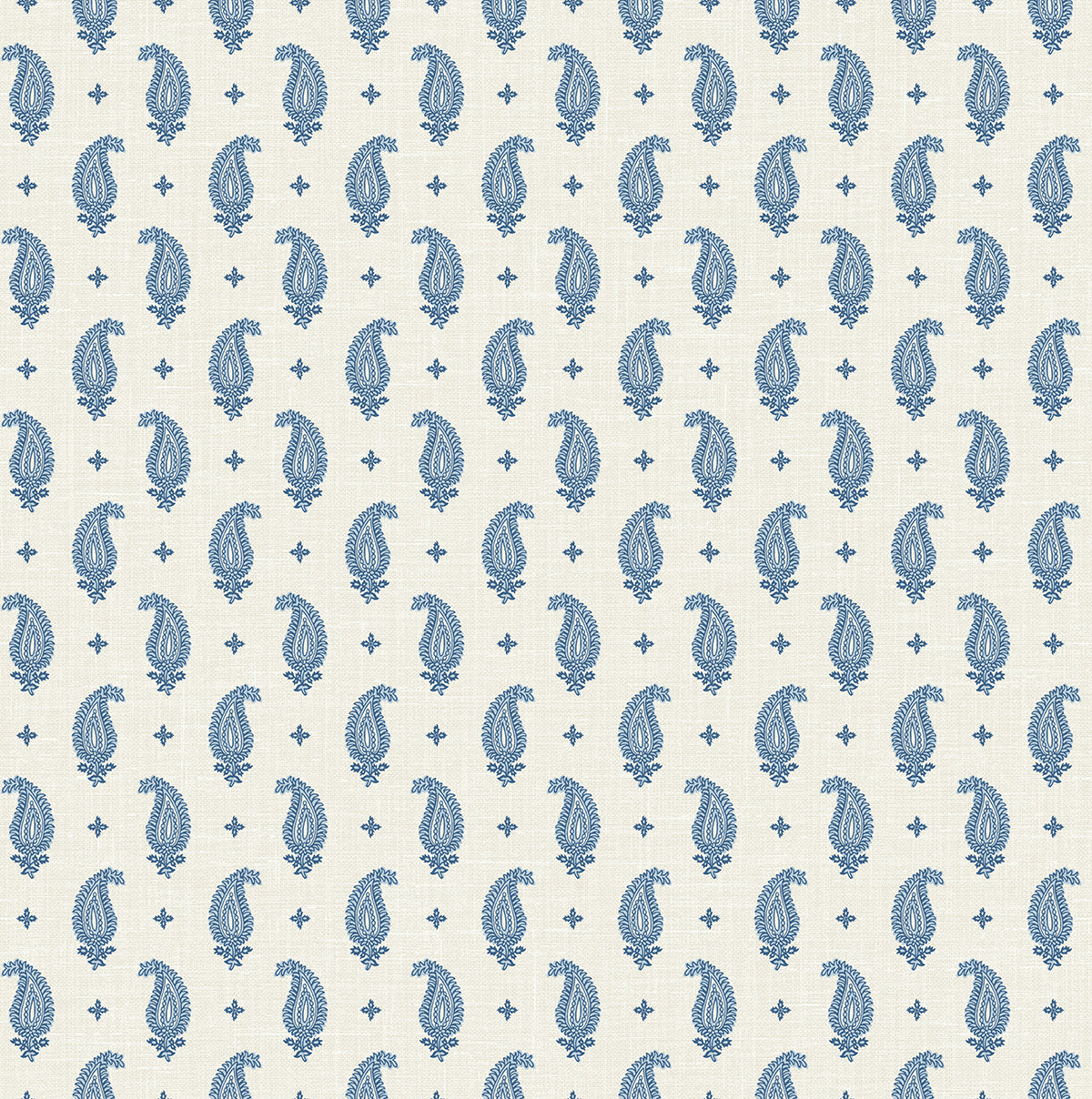 Seabrook Designs French Country Maia Paisley Botanical Country Blue Matte Sidewall - FC62412