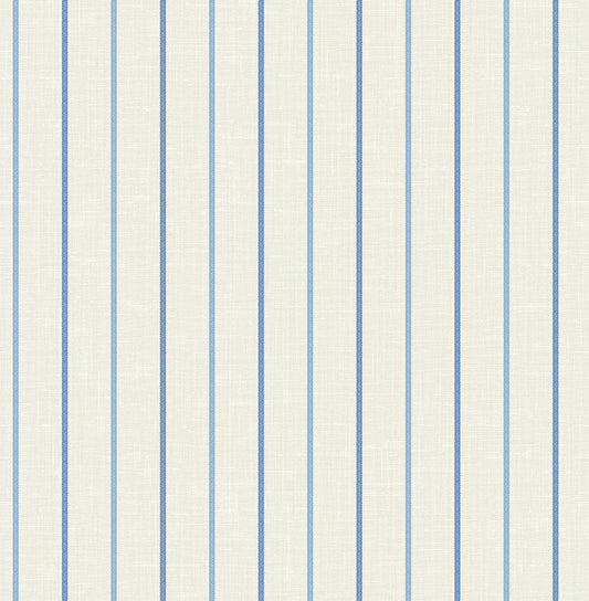 Seabrook Designs French Country Andree Stripe Stripe Country Blue Matte Sidewall - FC62502