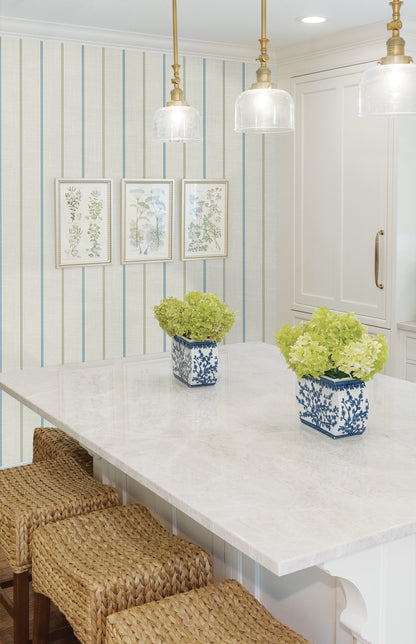 Seabrook Designs French Country Andree Stripe Stripe Country Multi Matte  - FC62512