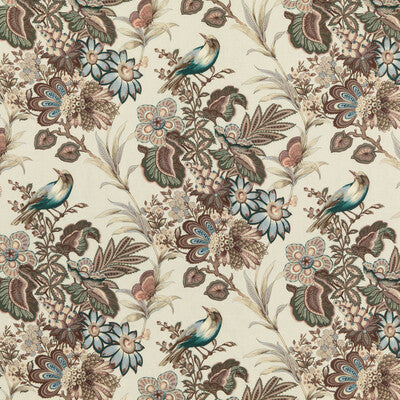 MULBERRY PRINT FLORA & FAUNA TEAL,PINK,   - FD303.S108.0