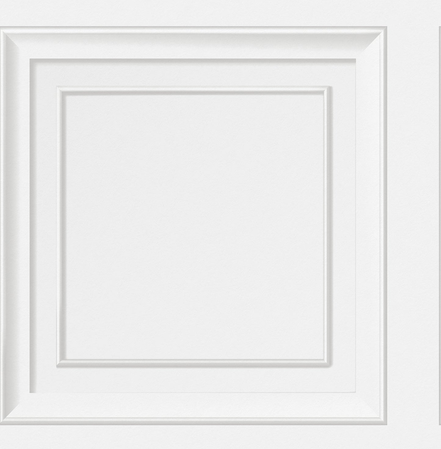 White wallpaper featuring a square panel motif.