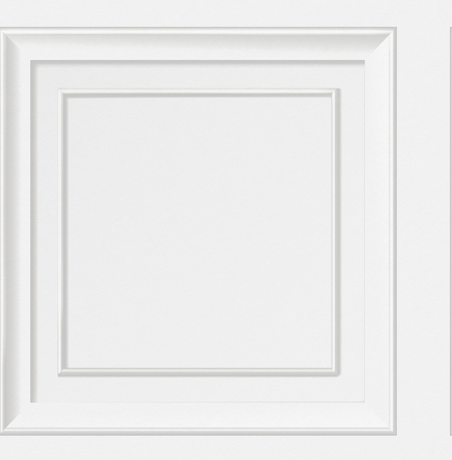 White wallpaper featuring a square panel motif.