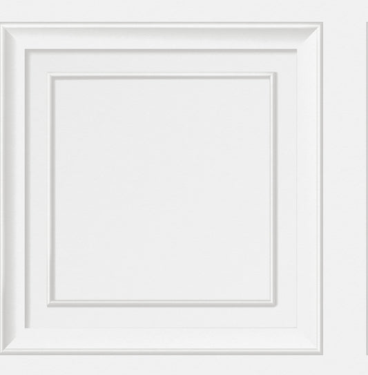 York Wallcoverings Fine Decor Distinctive White Square Panel Wallpaper Graphics Traditional White  Wallpaper - FD43298