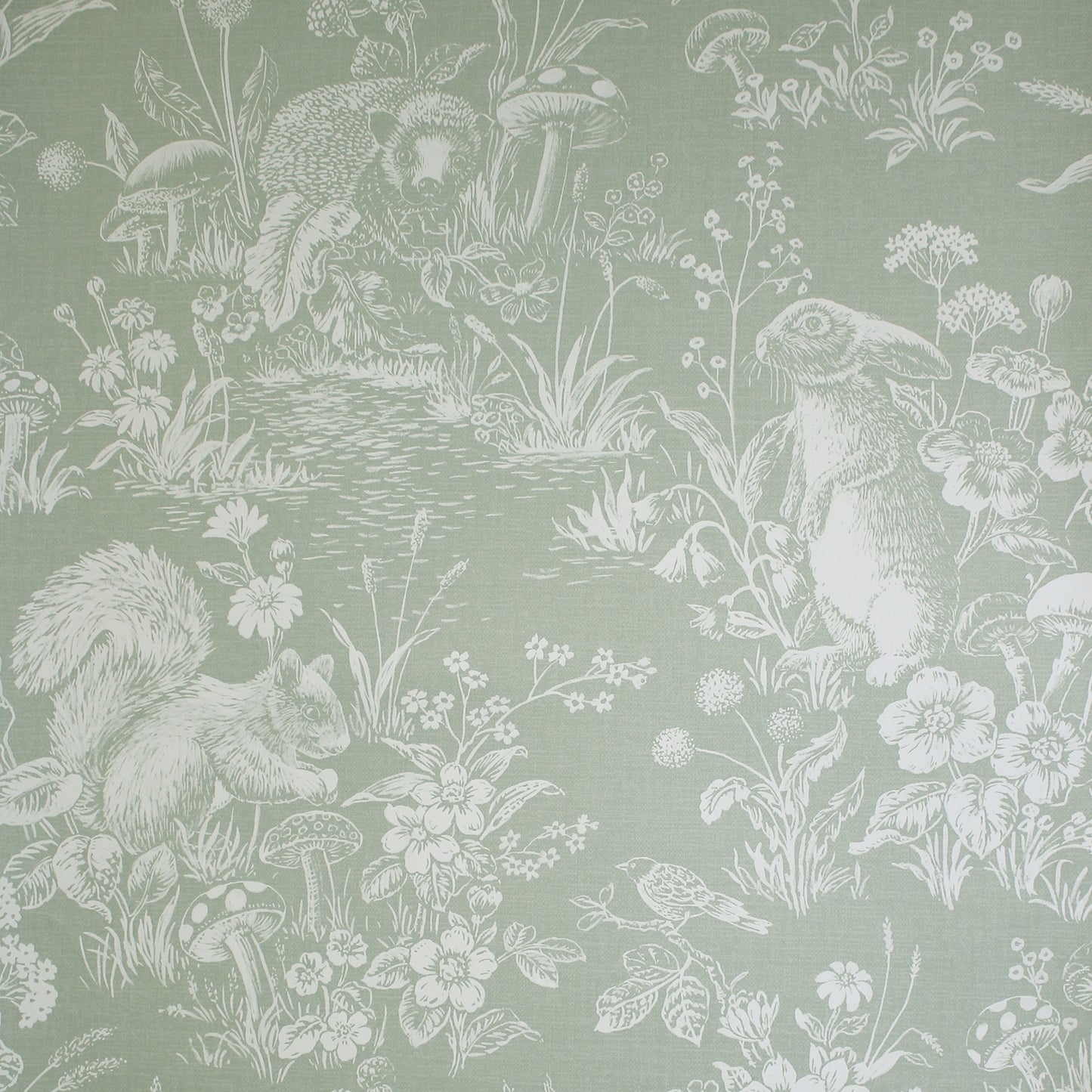 York Wallcoverings Fine Decor Eames Sage Forest Friends Wallpaper Animals Farmhouse Sage  Wallpaper - FD43345