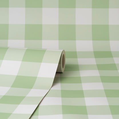 York Wallcoverings Fine Decor Patrice Light Green Gingham Wallpaper Graphics Farmhouse Light Green  Wallpaper - FD43393