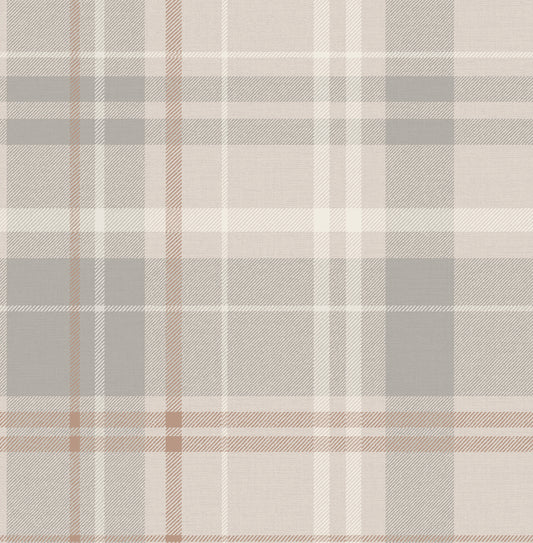 York Wallcoverings Fine Decor Hester Light Grey Plaid Wallpaper Graphics Farmhouse Light Grey  Wallpaper - FD43397
