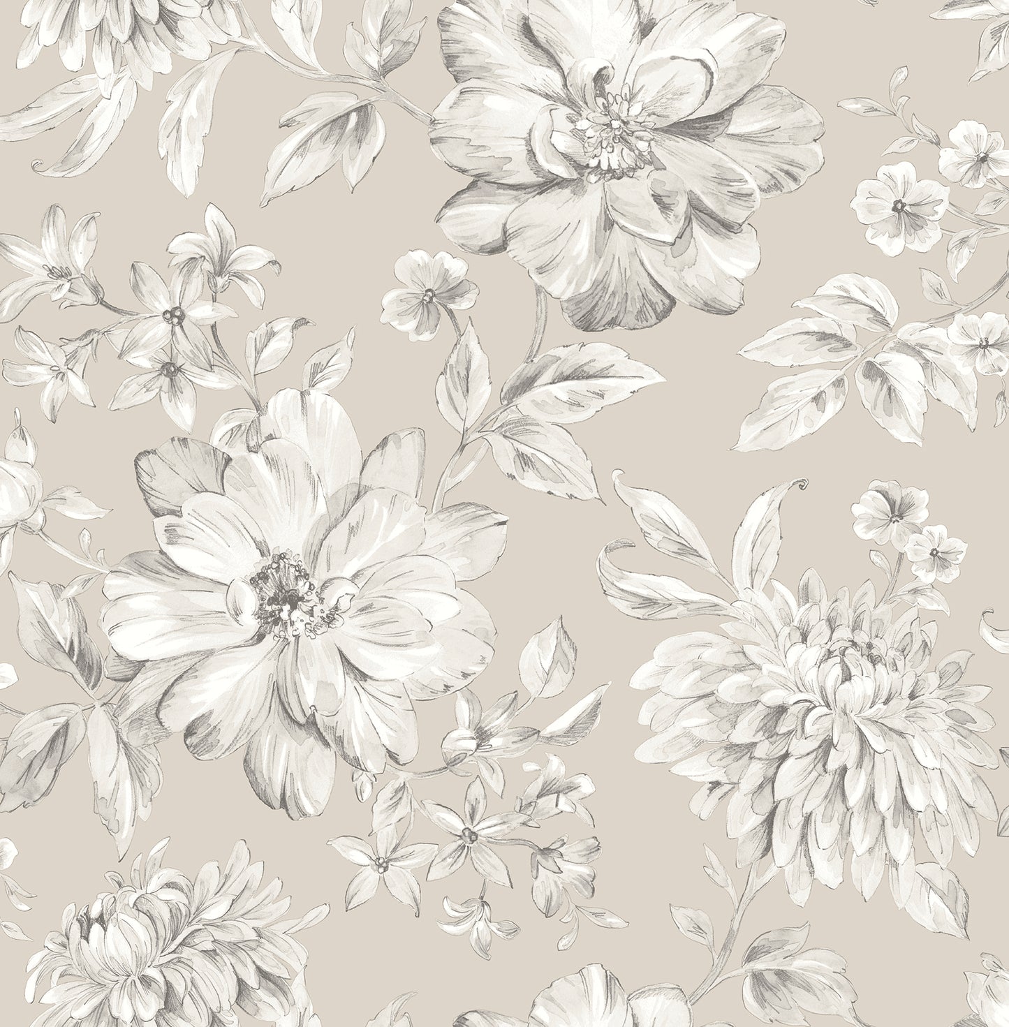 York Wallcoverings Fine Decor Gabriela Champagne Floral Wallpaper Botanical Modern Champagne  Wallpaper - FD43429