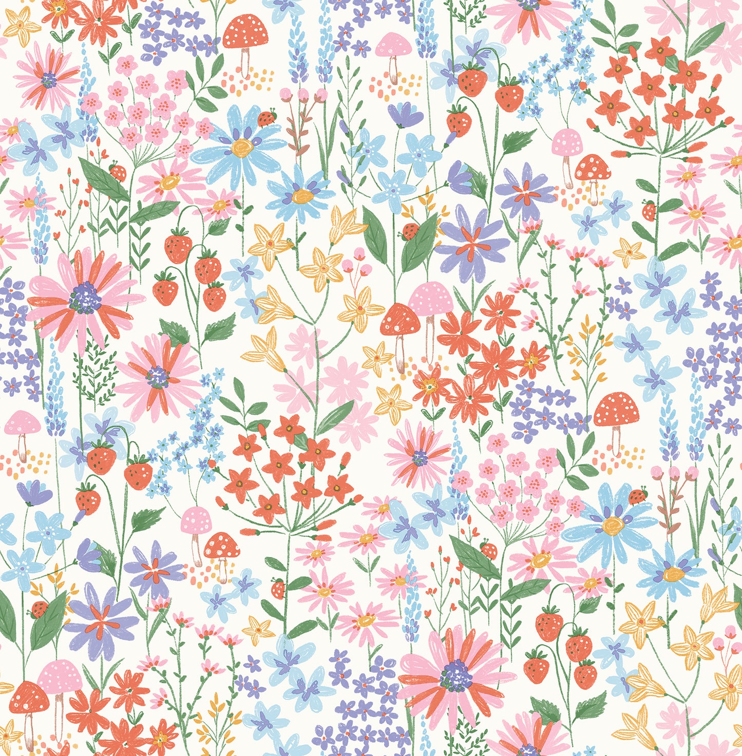 York Wallcoverings Fine Decor Zena Multicolor Berries & Blooms Wallpaper Botanical Whimsical Multicolor  Wallpaper - FD43713