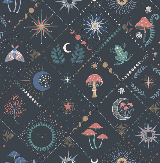 York Wallcoverings Fine Decor Elmira Black Mystical Wallpaper Animals Bohemian Black  Wallpaper - FD43731