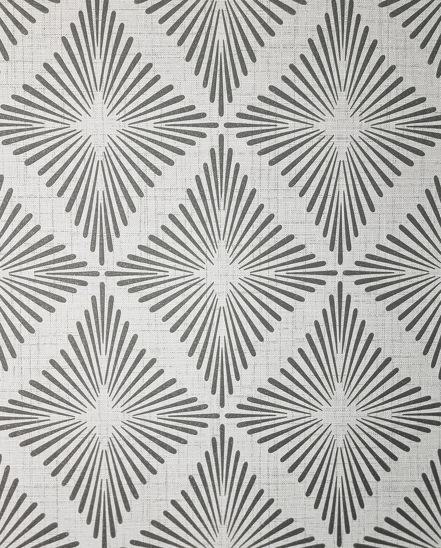 York Wallcoverings Fine Decor Denver Dark Grey Starburst Wallpaper Graphics Retro Dark Grey  Wallpaper - FD43747