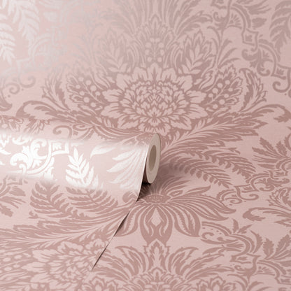 York Wallcoverings Fine Decor Signature Rose Damask Wallpaper Botanical Traditional Rose  Wallpaper - FD43775