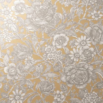York Wallcoverings Fine Decor Hedgerow Honey Floral Trails Wallpaper Botanical Traditional Honey  Wallpaper - FD43776