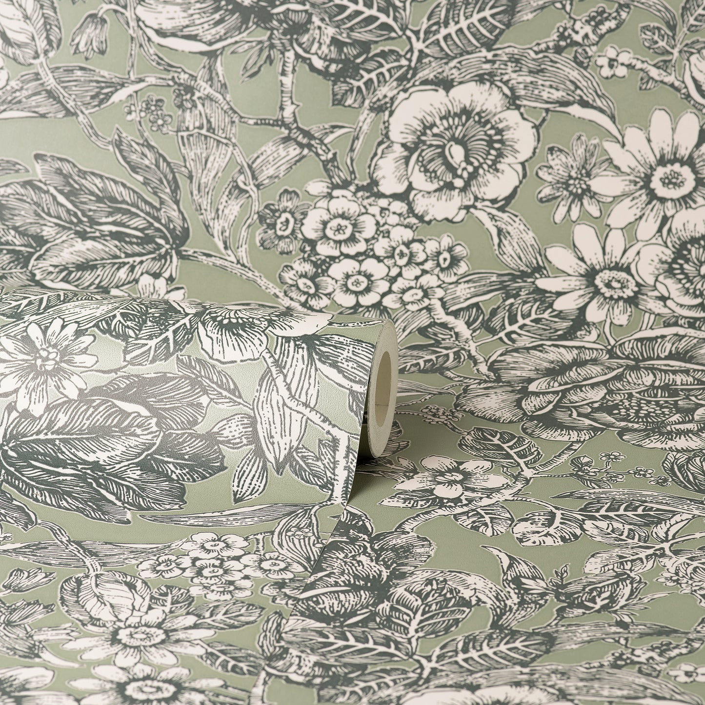 York Wallcoverings Fine Decor Hedgerow Green Floral Trails Wallpaper Botanical Traditional Green  Wallpaper - FD43777