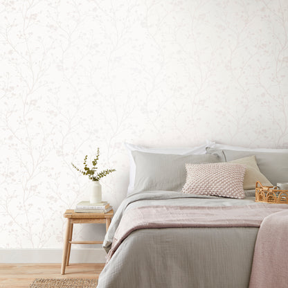 York Wallcoverings Fine Decor Cosima White Sprig Wallpaper Botanical Modern White  Wallpaper - FD43786