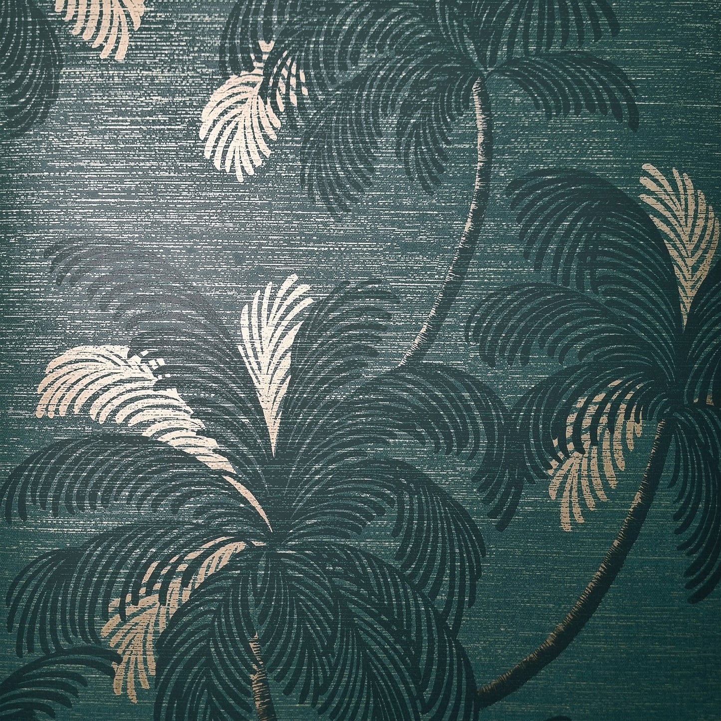 York Wallcoverings Fine Decor Jones Teal Palm Tree Wallpaper Botanical Tropical Teal  Wallpaper - FD43789