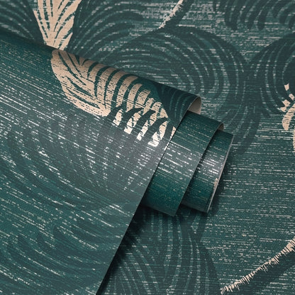 York Wallcoverings Fine Decor Jones Teal Palm Tree Wallpaper Botanical Tropical Teal  Wallpaper - FD43789