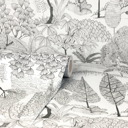 York Wallcoverings Fine Decor Lilou White Tropical Island Wallpaper Botanical Tropical White  Wallpaper - FD43793