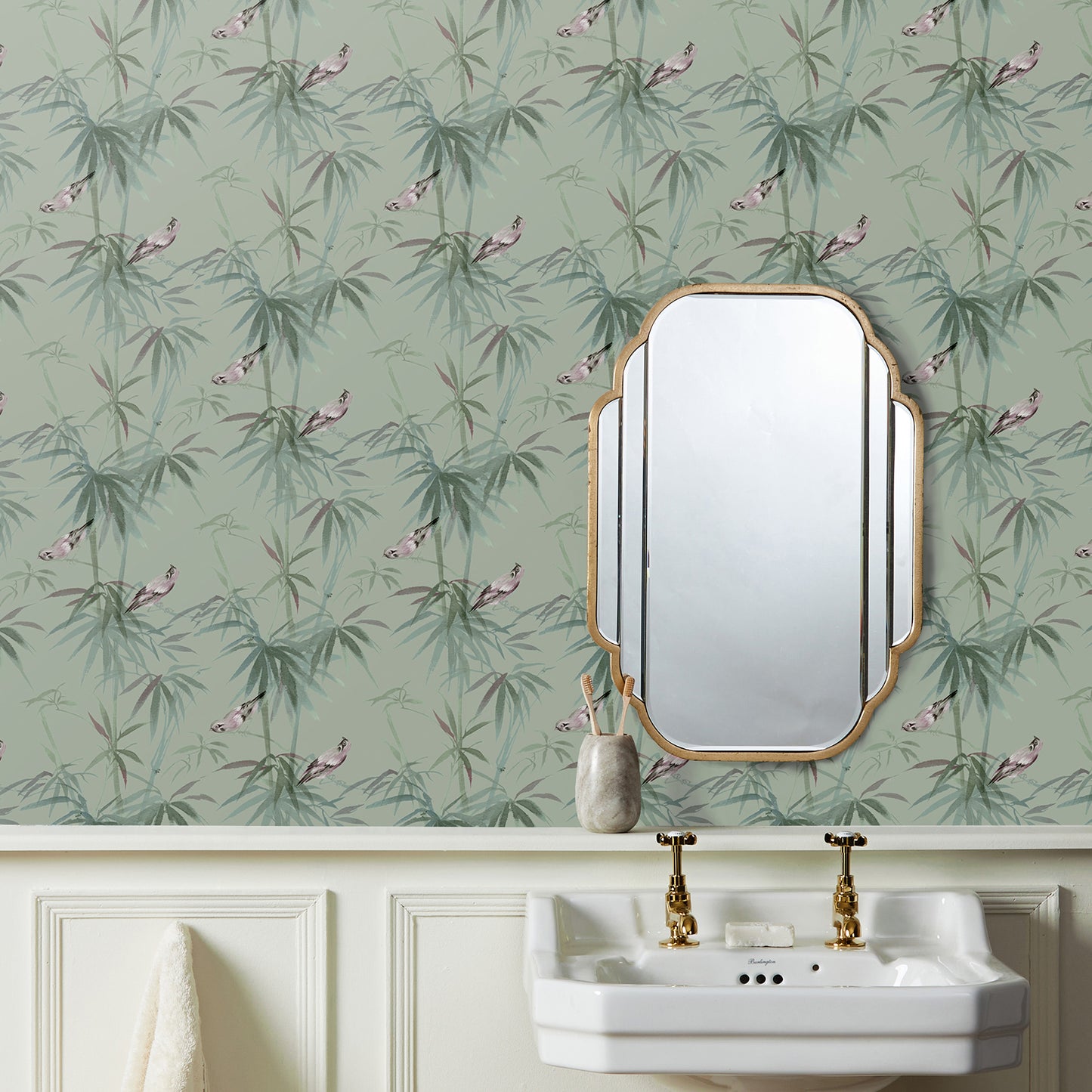 York Wallcoverings Fine Decor Zella Green Bamboo Wallpaper Botanical Kitchen & Bath Green  Wallpaper - FD43795