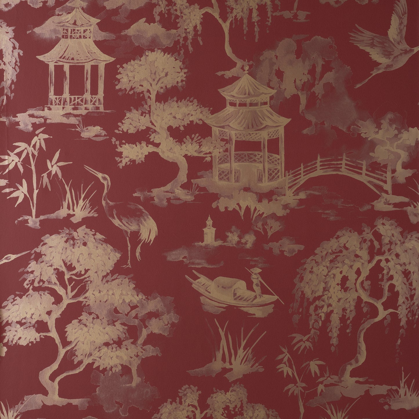York Wallcoverings Fine Decor Nikolai Ruby Chinoiserie Wallpaper Global Vintage Ruby  Wallpaper - FD43798