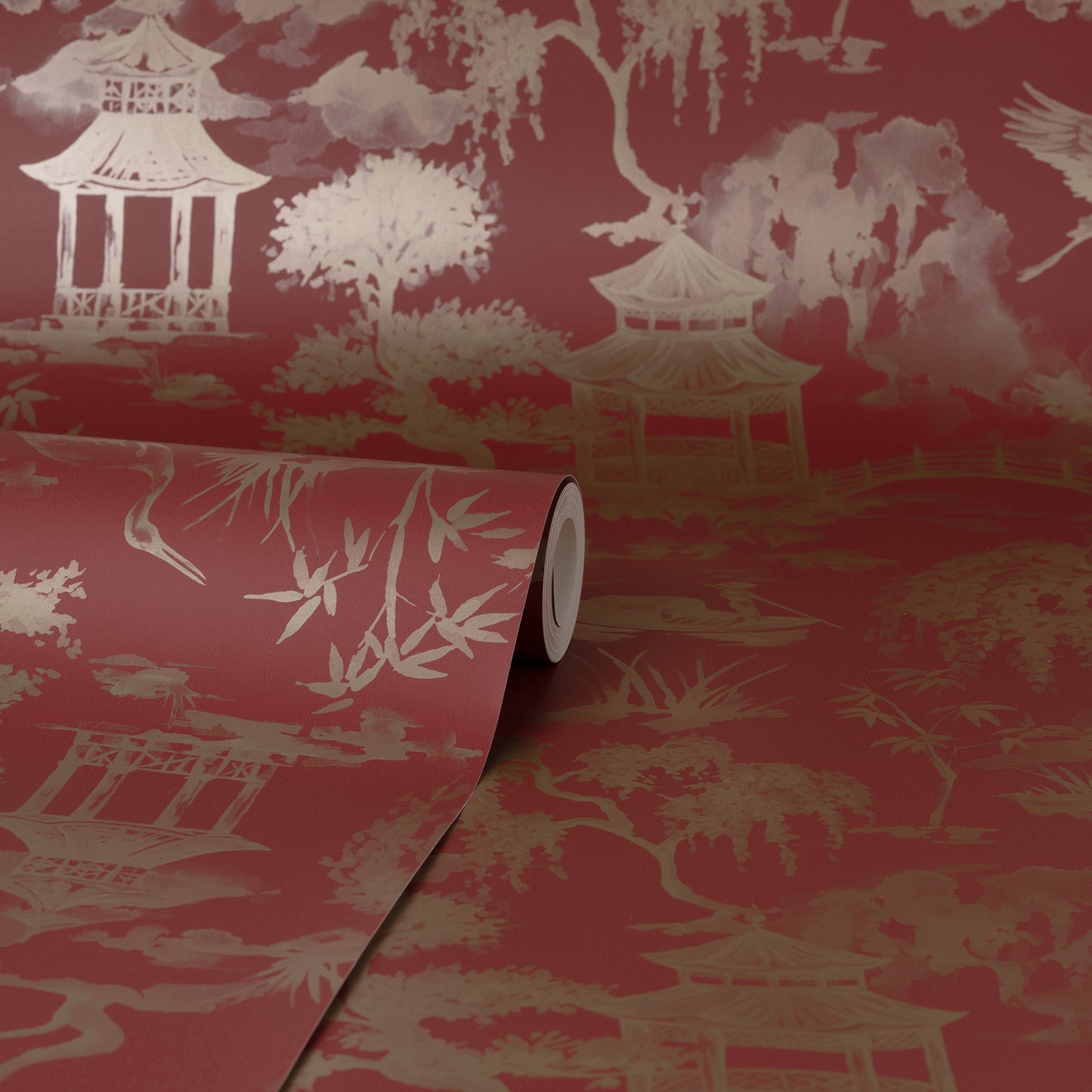 York Wallcoverings Fine Decor Nikolai Ruby Chinoiserie Wallpaper Global Vintage Ruby  Wallpaper - FD43798