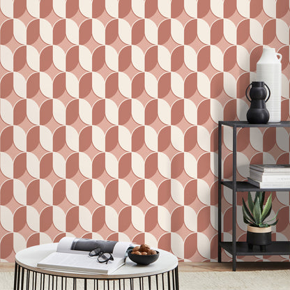 York Wallcoverings Fine Decor Lindy Blush Retro Geo Wallpaper Graphics Retro Blush  Wallpaper - FD43800