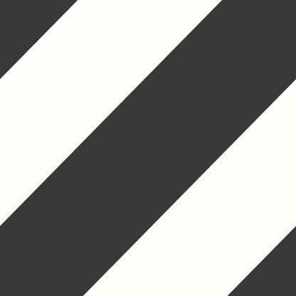 Diagonal charcoal gray and ivory stripe pattern; bold modern design suitable for fabric or wallpaper.