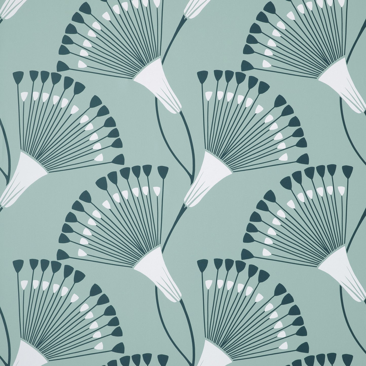 York Wallcoverings Fine Decor Wilder Light Blue Fanning Flower Wallpaper Botanical Bohemian Light Blue  Wallpaper - FD43805