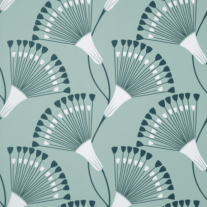 York Wallcoverings Fine Decor Wilder Light Blue Fanning Flower Wallpaper Botanical Bohemian Light Blue  Wallpaper - FD43805