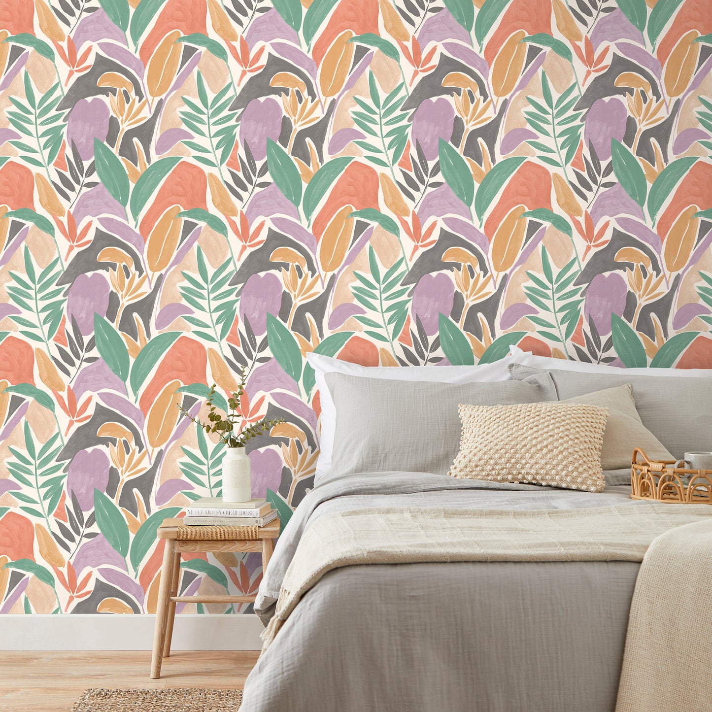 York Wallcoverings Fine Decor Marisol Pastel Artistic Leaf Wallpaper Abstract Bohemian Pastel  Wallpaper - FD43807