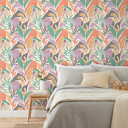 York Wallcoverings Fine Decor Marisol Pastel Artistic Leaf Wallpaper Abstract Bohemian Pastel  Wallpaper - FD43807