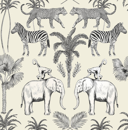 York Wallcoverings Fine Decor Nauman Eggshell Safari Walk Wallpaper Animals Bohemian Eggshell  Wallpaper - FD43817