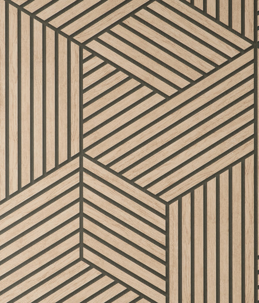 York Wallcoverings Fine Decor Gerrit Light Brown Geometric Panel Wallpaper Graphics Modern Light Brown  Wallpaper - FD43825