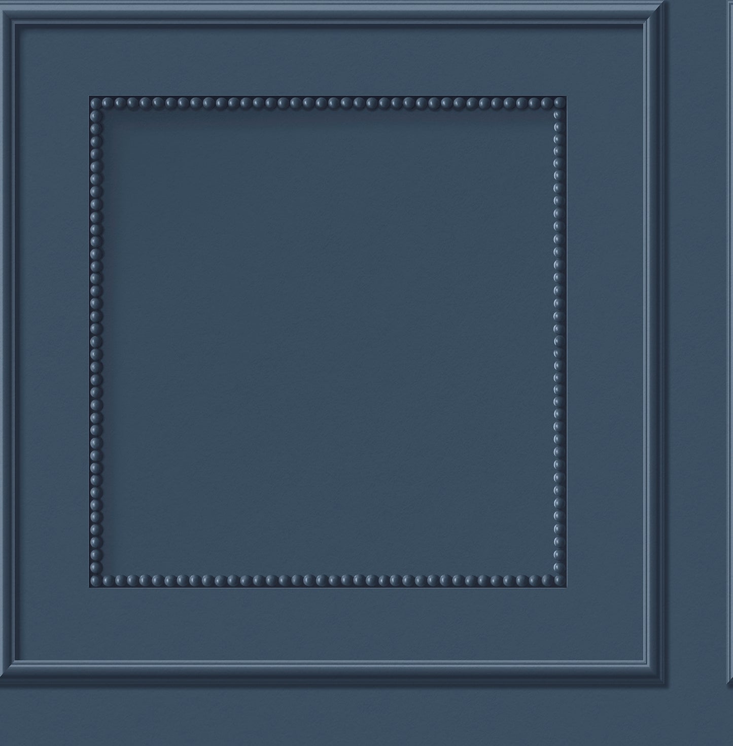 Dark blue wallpaper with a beaded panel motif.