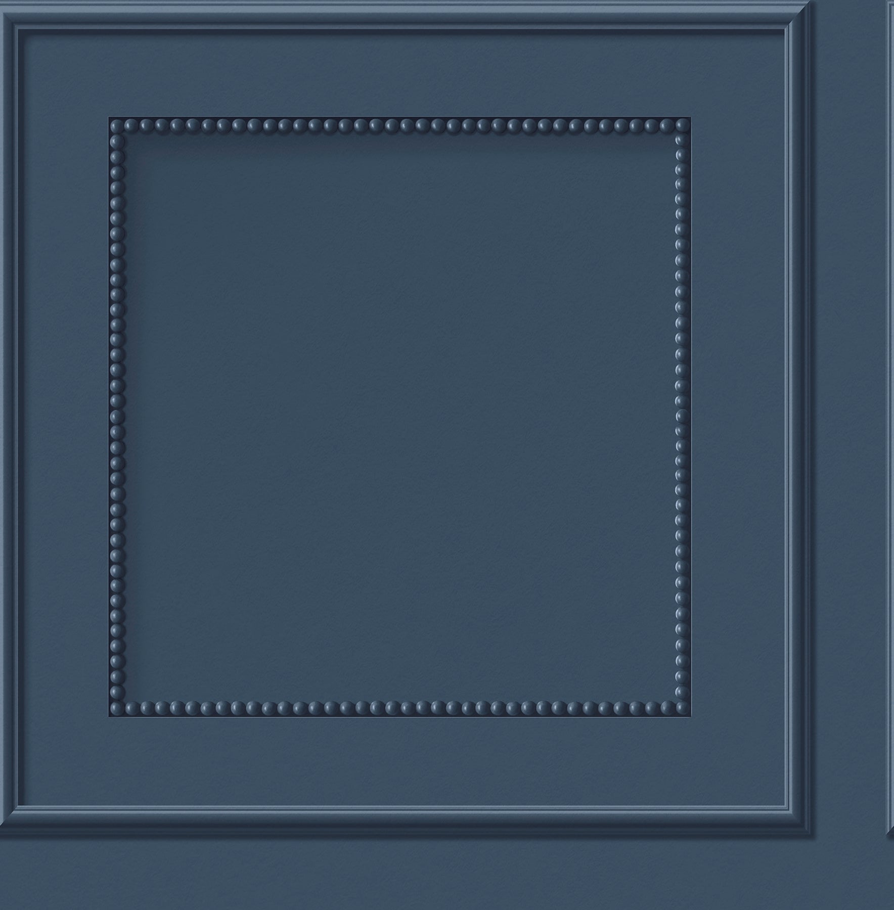 Dark blue wallpaper with a beaded panel motif.