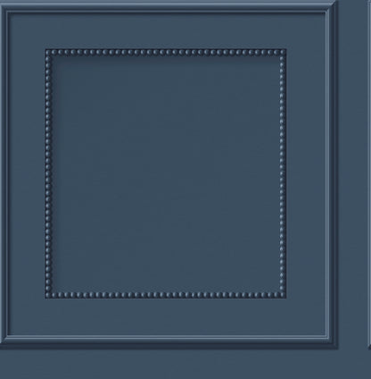 Dark blue wallpaper with a beaded panel motif.