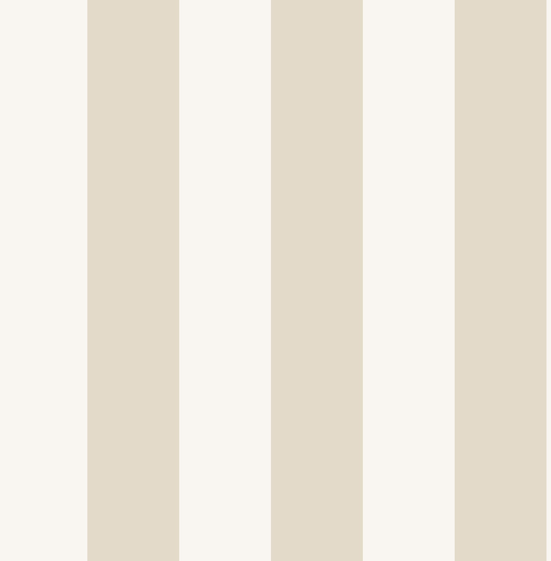 Beige and cream vertical stripe wallpaper with alternating wide bands.