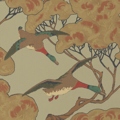 MULBERRY FLYING DUCKS PRINT--ANIMAL/INSECTS-BOTANICAL & FLORAL SKY/MOSS   - FG090.H22.0