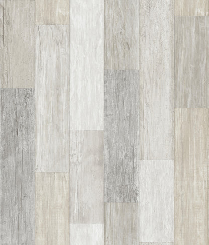 York Wallcoverings Beige & Neutrals Bleached Pallet Board White Wallpaper Brick, Wood & Stone Brick, Wood & Stone White   - FH4003