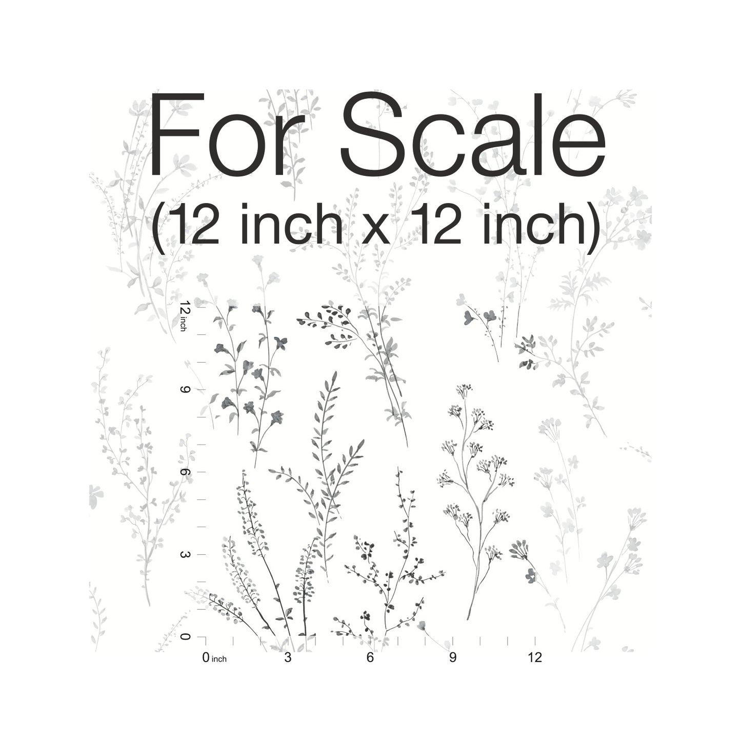 York Wallcoverings Earthy Tones Wildflower Sprigs Black and White Wallpaper  Bohemian Whites and Off-Whites   - FH4026